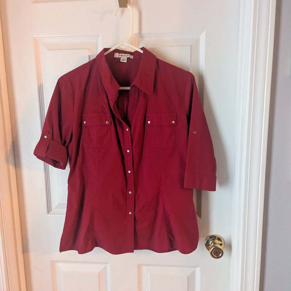 Jennifer & Grace red button down - L